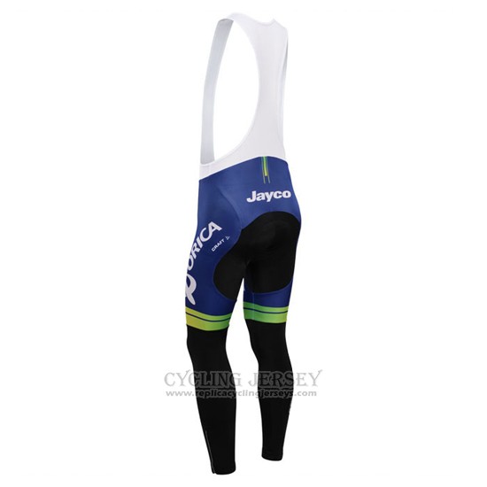 2014 Cycling Jersey Orica GreenEDGE White and Blue Long Sleeve and Bib Tight